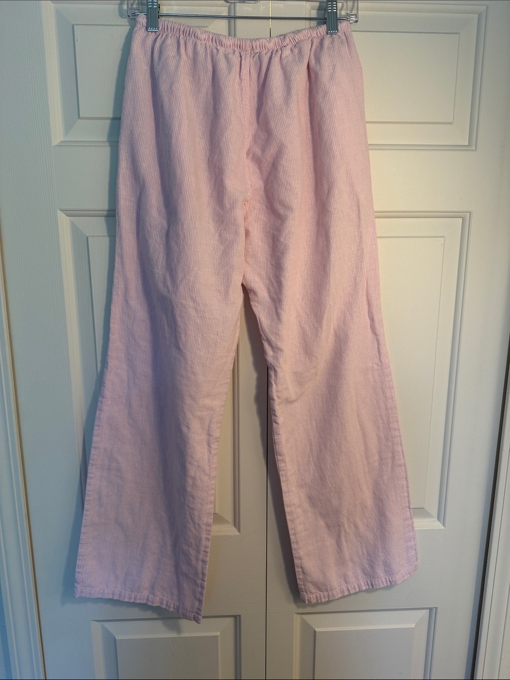 Brandy Melville Light Pink and White Striped Linen Drawstring Pants - Picture 2 of 4